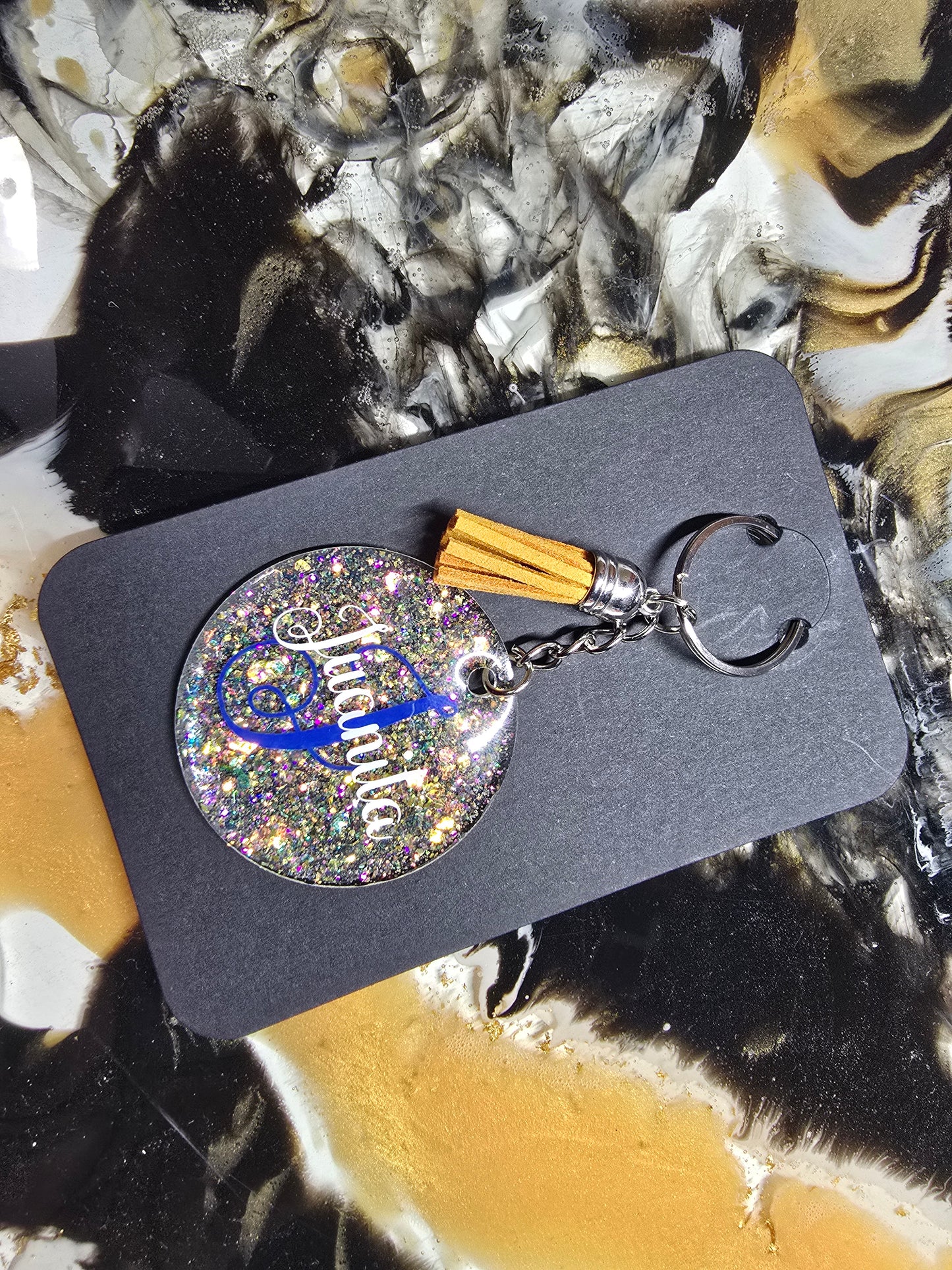 Personalized key chain with tassel